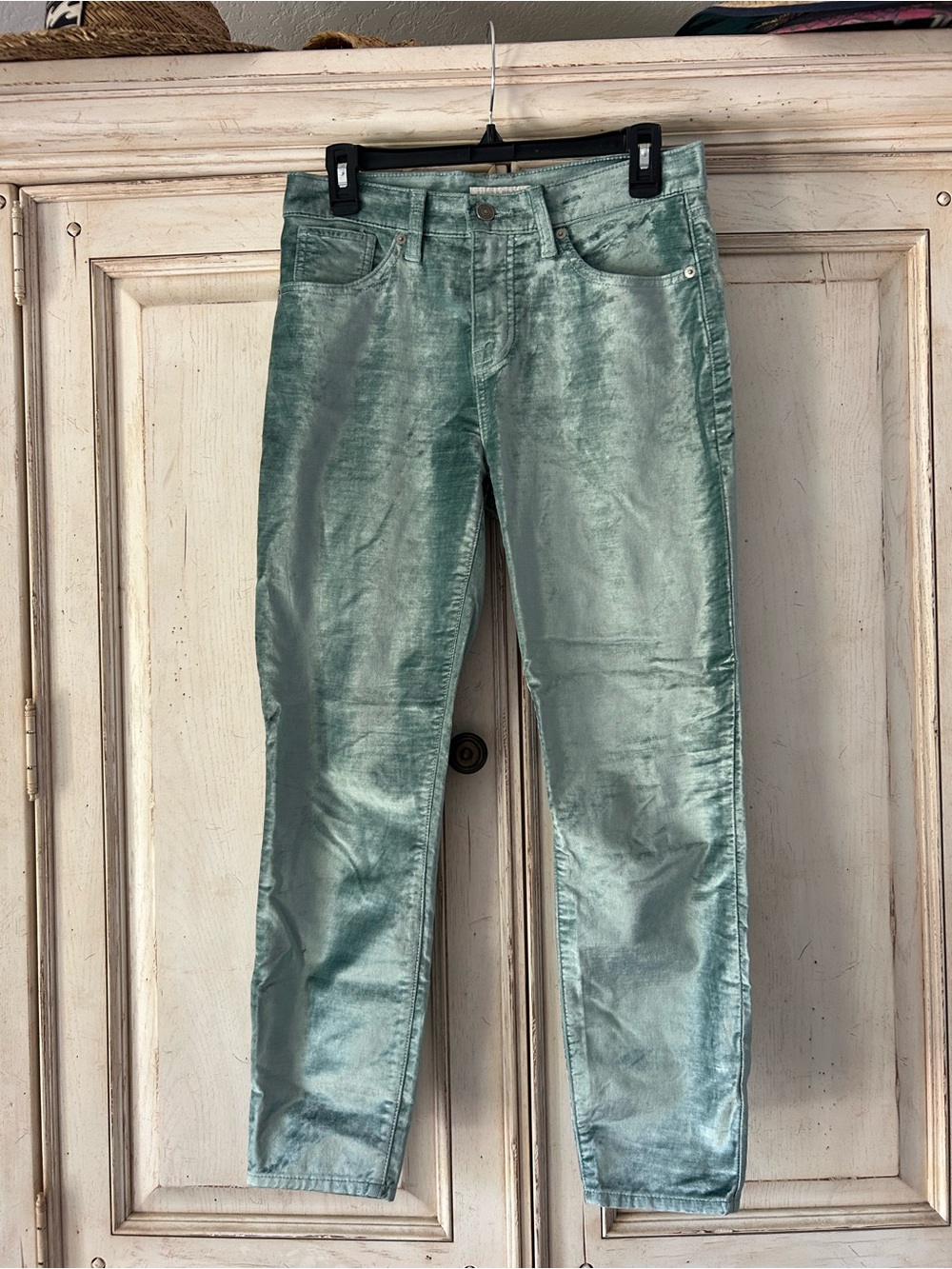 Lucky Brand Metallic Mint Skinny Jeans